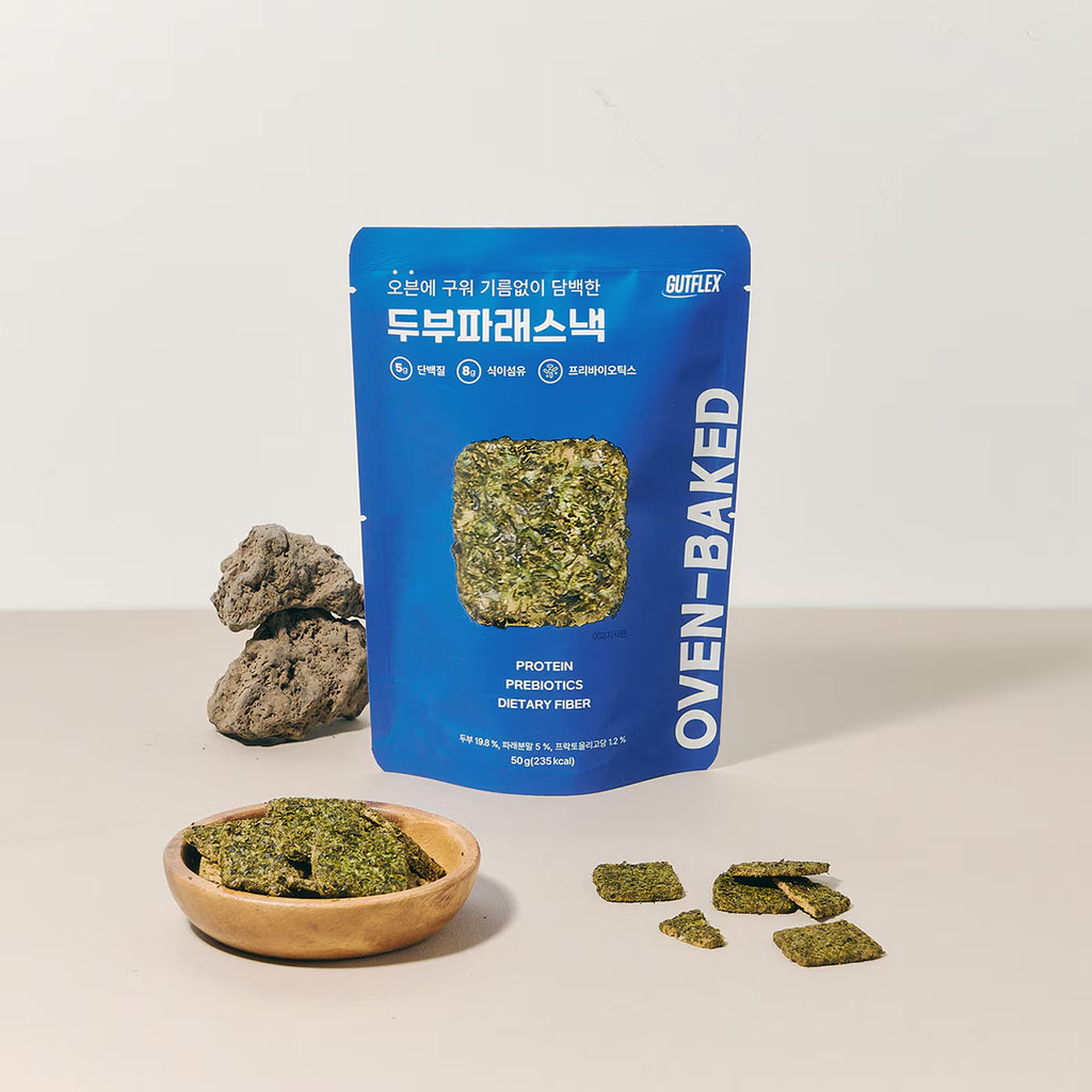 GUTFLEX Tofu Cracker (Black sesame, Almond, Seaweed, Brown rice, Oat, Hemp seed)
