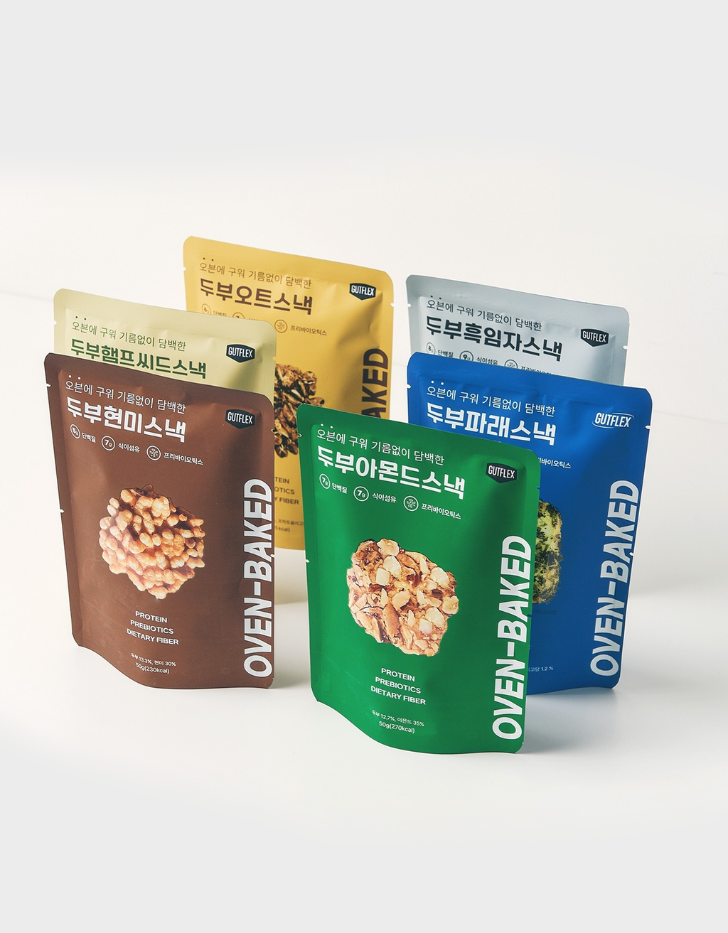 GUTFLEX Tofu Cracker (Black sesame, Almond, Seaweed, Brown rice, Oat, Hemp seed)