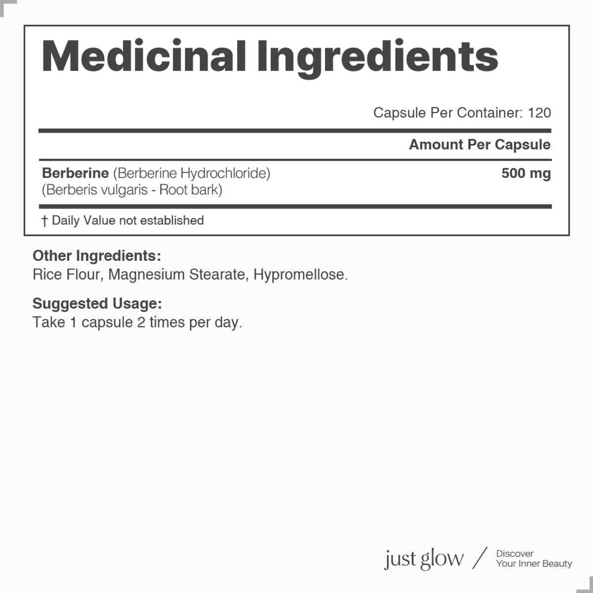 Berberine 500mg 120 Capsules