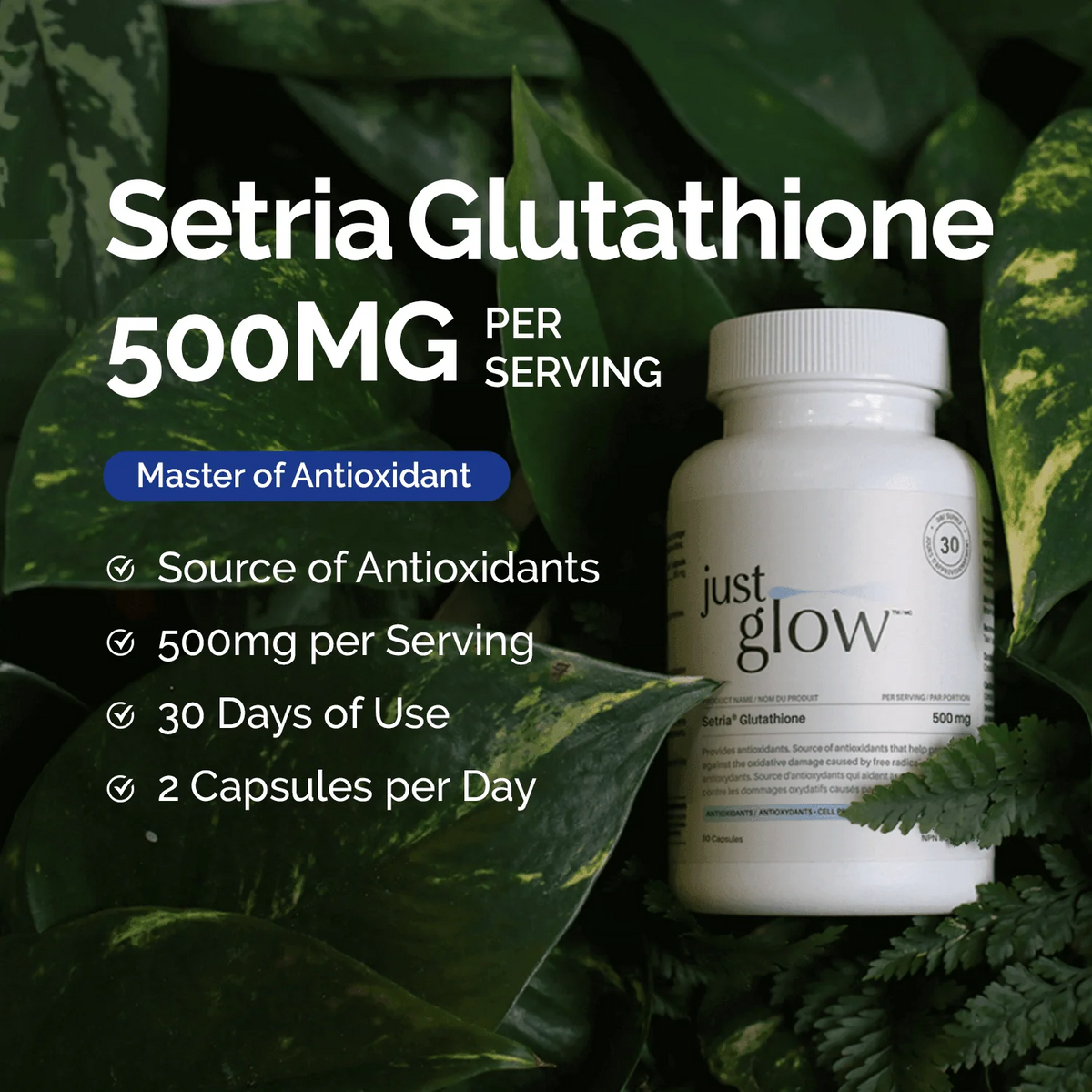 Setria® Glutathione 500mg 60 Capsules