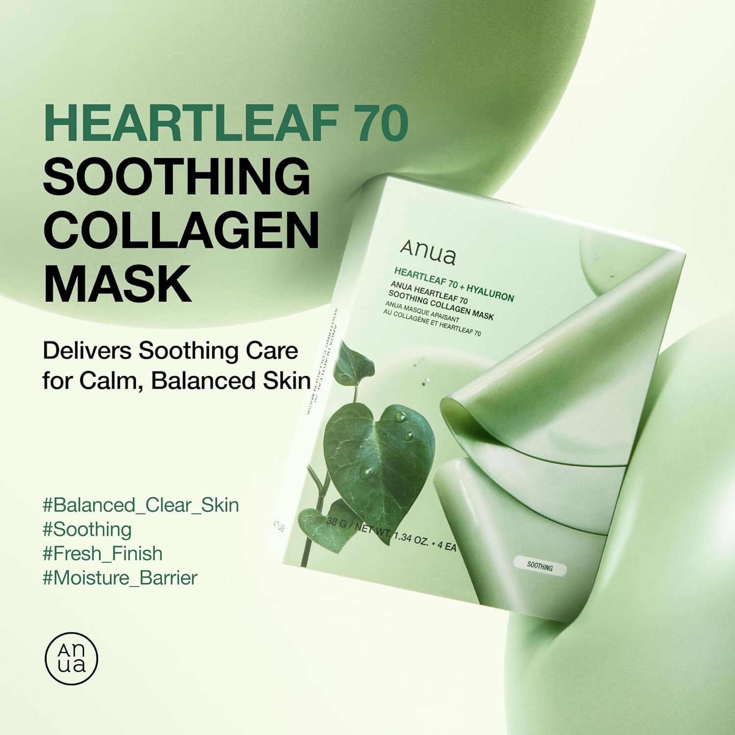 Anua Heartleaf70+Hyaluron Soothing Collagen Mask