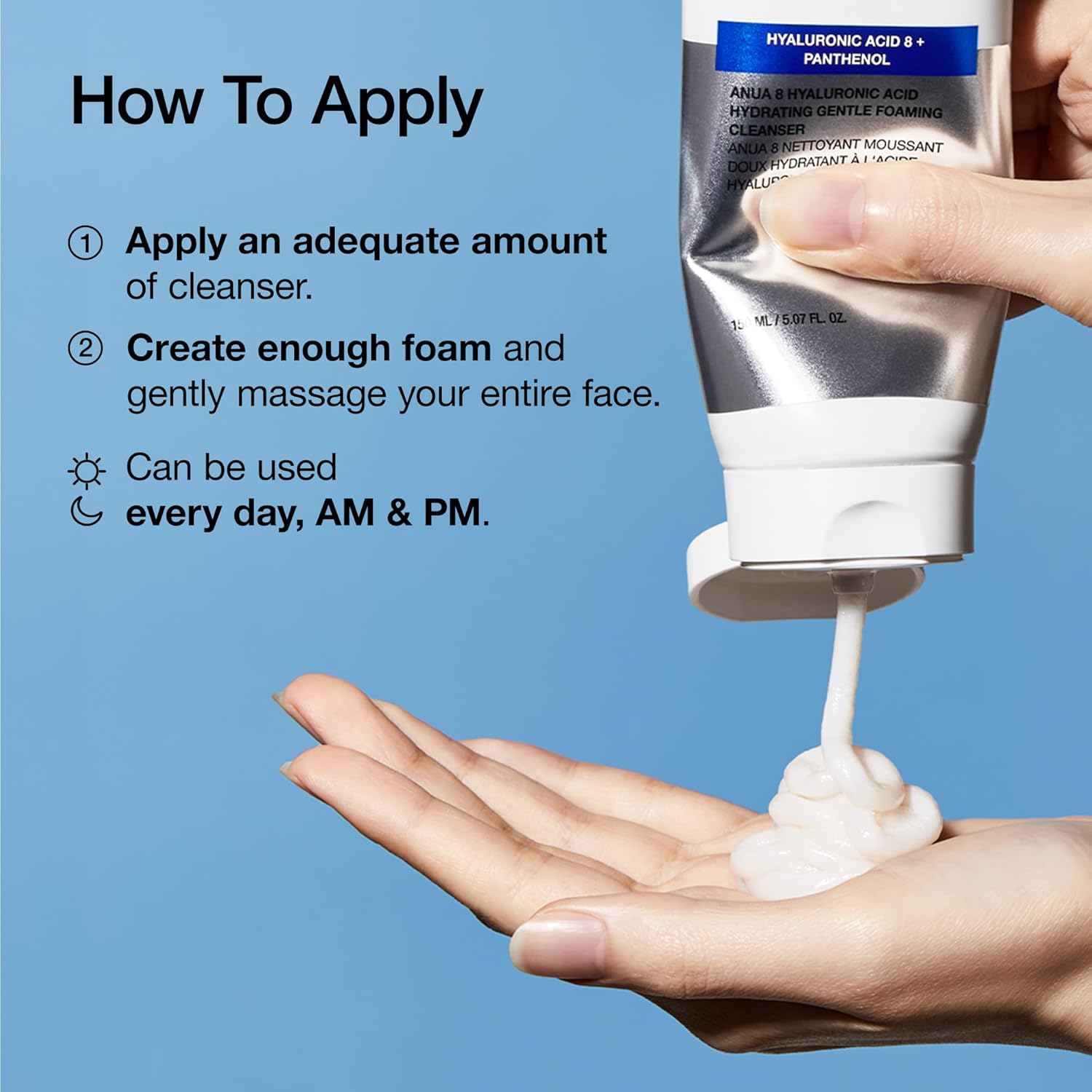 Anua Hyaluronic Acid8+Panthenol Foaming Cleanser